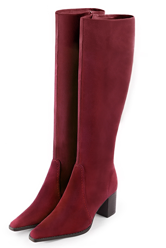 Burgundy red dress knee-high boots for women - Florence KOOIJMAN